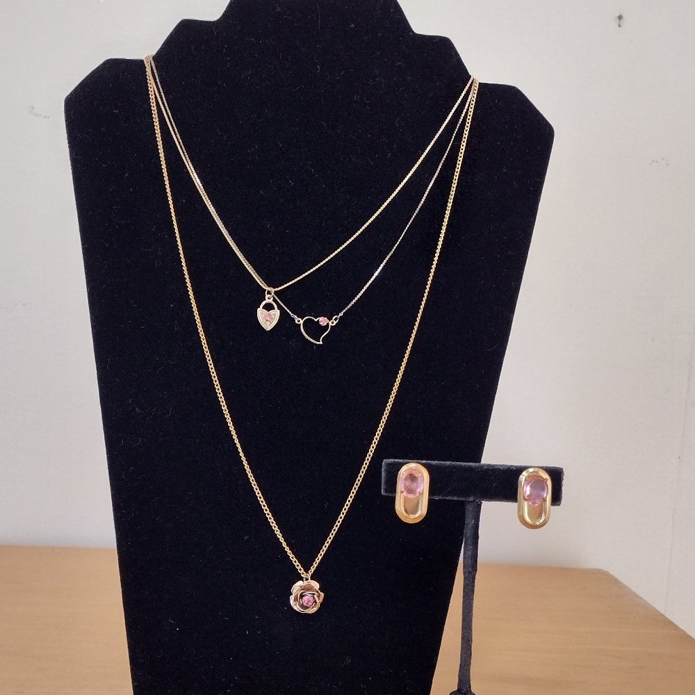 Three Necklaces and Pair of Earring